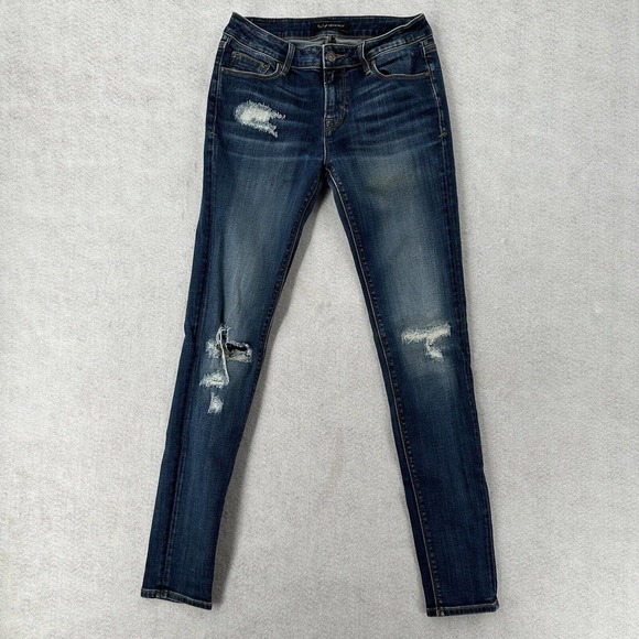Cult of Individuality Womens 26X31 Jeans Zen Mid Rise Blue Skinny Distressed - Picture 1 of 15